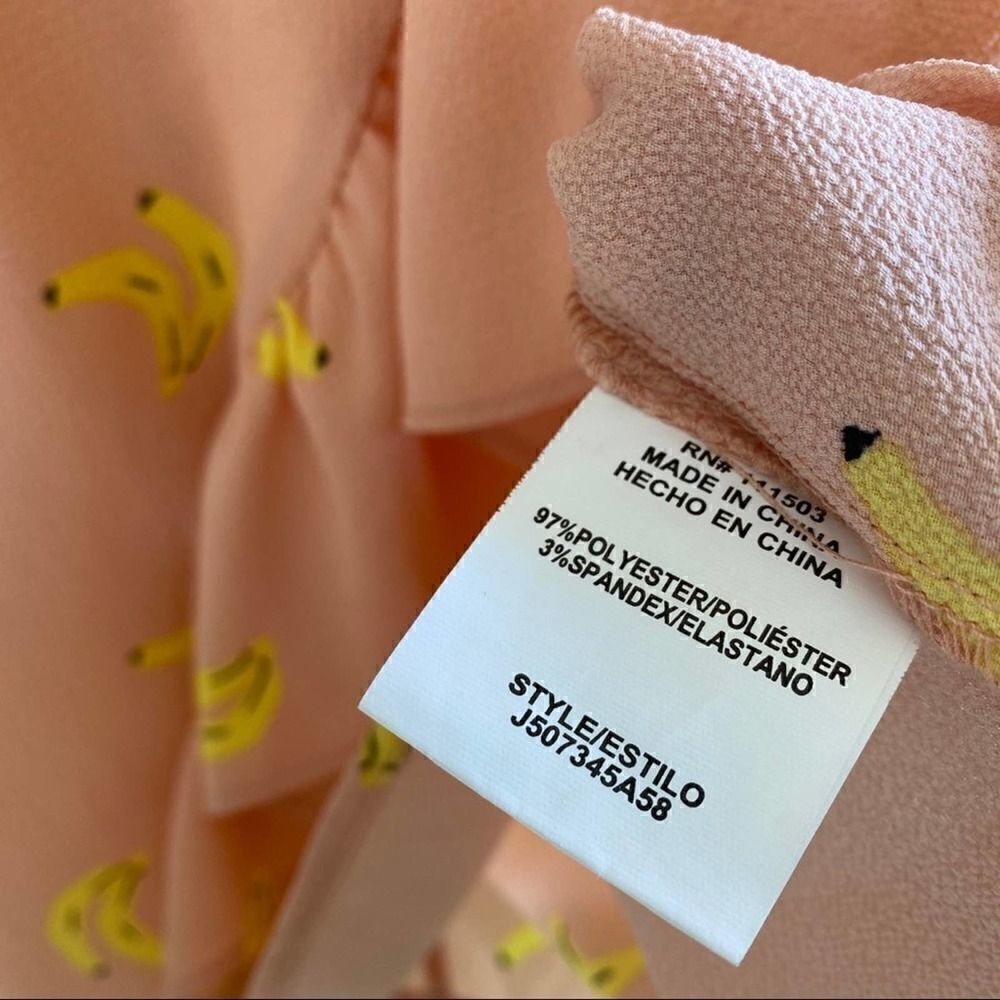 June & Hudson banana graphic print ruffle blouse - Picture 6 of 8